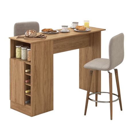 Barra Desayunadora Gourmet  Miel con puerta y estantes