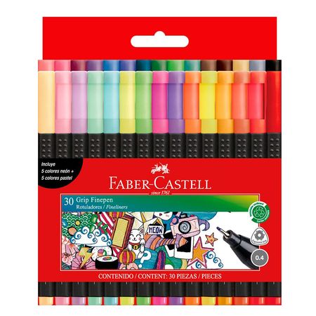 Set de Marcadores Grip Faber Castell Finepen X30