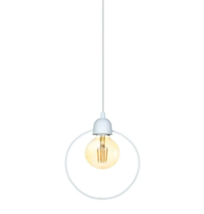 Colgante Geo Circulo Deco Vintage 1 Luz E27 Apto Led Blanco