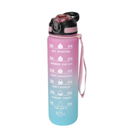 Botella Deportiva Motivacional Rosa Gadnic 1L con Pico Sorbete