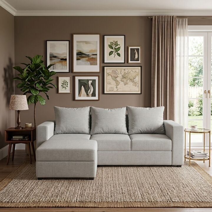 SILLON NAPOLES TRES CUERPOS GRIS CLARO - Vista 2