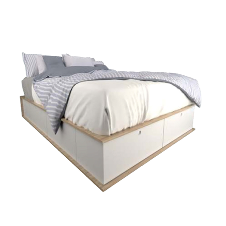 CAMA BOX EXTENSIBLE CON BAULERA 2 PLAZAS DE 140 A 160 CM CON 4 CAJONES + 4 PUERTAS 