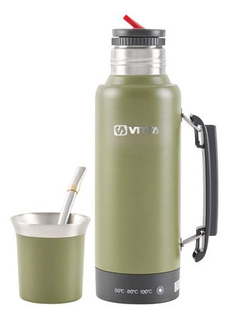 Termo Eléctrico Vitta 1 Litro 2 En 1 Mate Y Bombilla