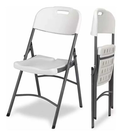 Silla Plegable Catering Plastica Cano Resistente Tio Musa Blanco Catering