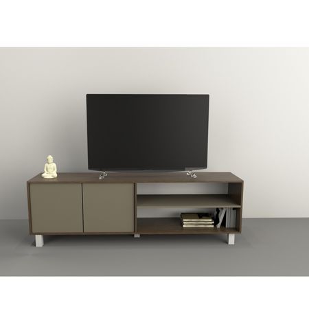 Mesa De Tv-Lcd-Led 75" Tables Cod: 4100 Nogal-Gris