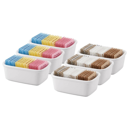 Set 6 Porta Sobre Azúcar Edulcorante Porcelana Schmidt 12cm Blanco