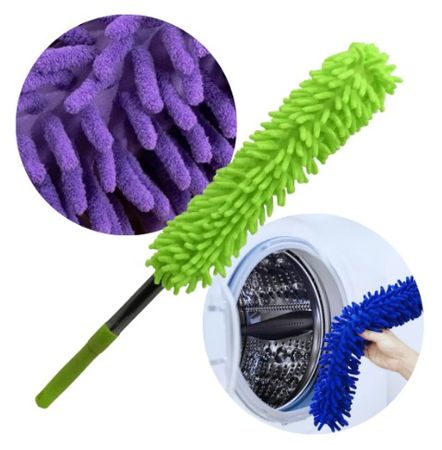 Plumero extensible lavable + manopla microfibra + 2 paños multiuso