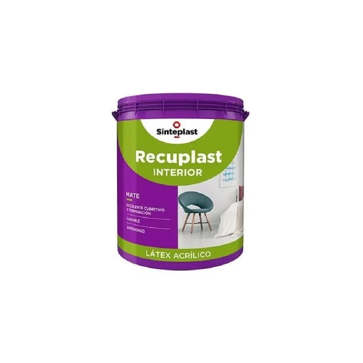 Pintura Latex Interior Recuplast Mate X 10 Lts Color Blanco - Vista 3