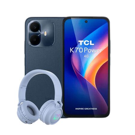 Combo TCL K70 Power 4+256GB Nebula Blue + Auriculares Vincha Dekkin Celeste