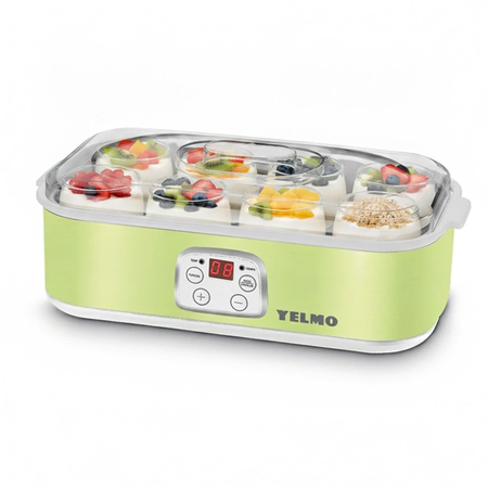 Yogurtera Yelmo 8 Jarros De Vidrio Verde YG-1708V