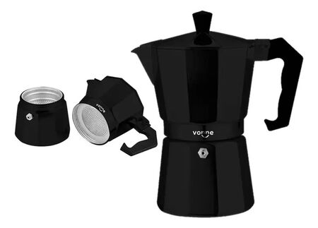 Cafetera Italiana Vonne Ccfi-itn6 6 Tazas 300ml Negra Mate Negro