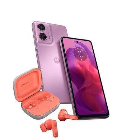 Combo Moto G24 4+128GB Pink Lavender + Moto Buds Guitar Peach Pink