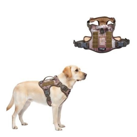 Arnés Pretal Táctico Perro Anti Tirones Reflectivo Waggs S Marrón Camuflado