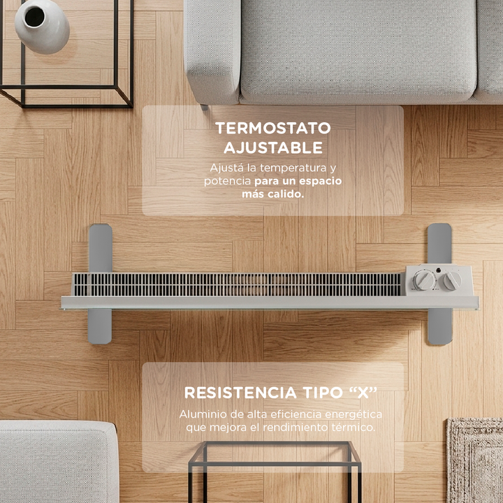 Calefactor Panel de Vidrio Smartlife 2000W Portatil Blanco - Vista 5