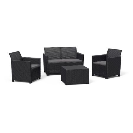 Set de Jardin Keter Emma 2 Sillas 1 Sillon 1 Mesa Graphite