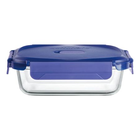 Contenedor Rectangular Vidrio Luminarc 370ml Purebox Putina Azul