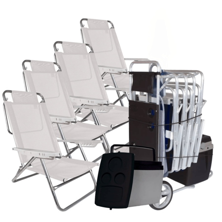 COMBO MOR CARRITO PORTA REPOSERAS + 4 REPOSERAS SUMMER + CONSERVADORA 34L