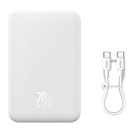 Cargador Portatil Blanco Inalambrico Baseus Power Bank Carga Rapida 20000mah 20w Tipo-C 