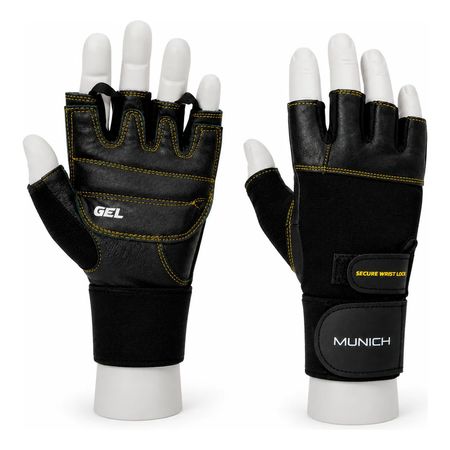 Guantes Entrenamiento Gym Fitness Jimnox Cuero Crossfit Amarillo Liso S XL