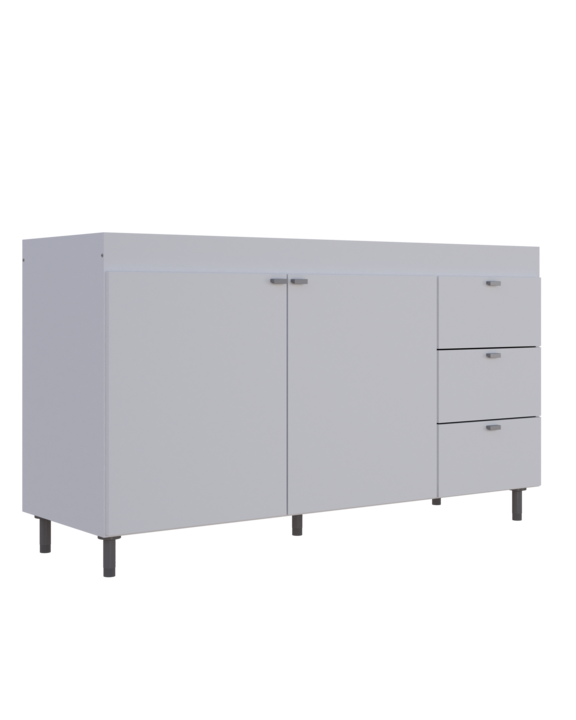 BAJO MESADA ORLANDI 4014 1.40 3C 2P BLANCO - Vista 1