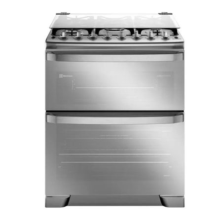 Cocina A Gas Electrolux F5edm De76cm 5 Hornallas Doble Horno Espejado
