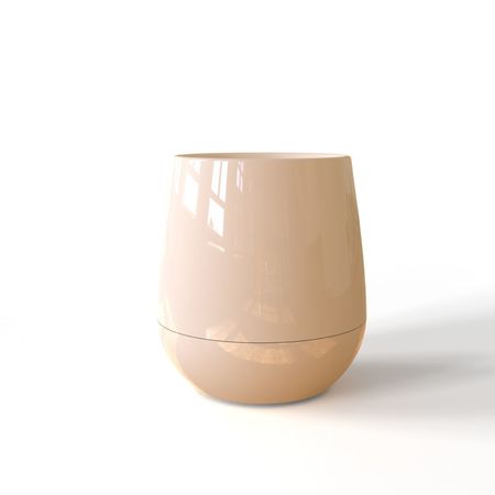 Maceta Autorriego Uovo Chica Beruplast Marfil 34x21cm