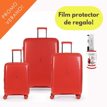 Set x 3 Valijas Urbano Rgidas Expandibles Rojas