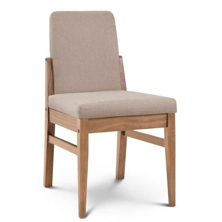 Silla de Comedor Baku Tapizado Sunny Latte lustre Abedul Espacity