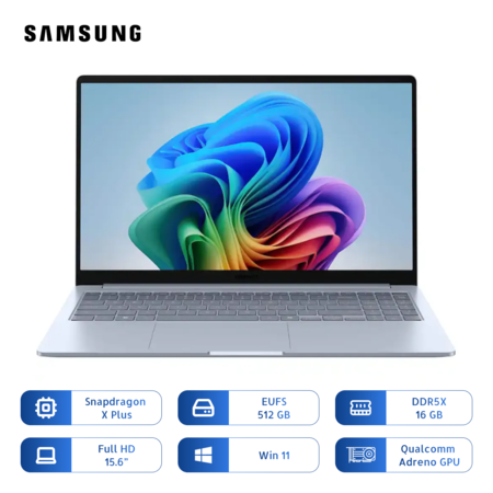 Notebook Samsung Galaxy Book4 Edge Snapdragon X Plus 16GB 512GB SSD 15.6" Sapphire Blue