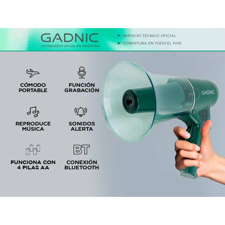 Megáfono Portátil Gadnic Altavoz Bluetooth - Vista 2