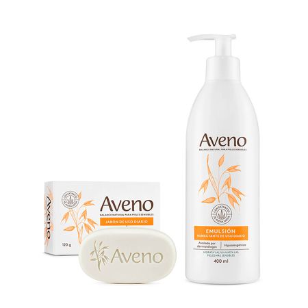 Aveno Set Hidratacion Facial Corporal Emulsion 400ml + Jabon
