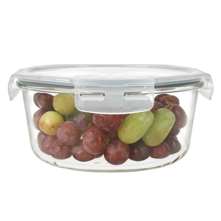 Hermético Taper Contenedor Vidrio Apto Microondas Freezer Redondo 1750 ml Aston