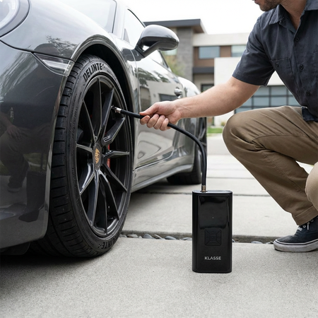 Compresor De Aire Portátil Recargable Klasse 150 PSI USB-C Auto 12V Linterna LED Inflador (KS7714)
