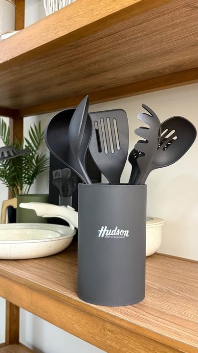Set X6 Utensilios Nylon Gris Oscuro Hudson - Vista 2