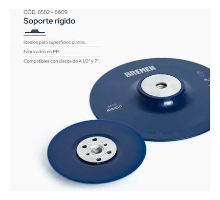 Soporte Bremen para Disco de Fibra 7 Pulgadas 180mm Rígido