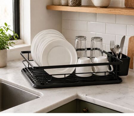 Escurridor de platos negro 1 piso Hudson