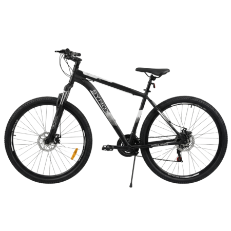 Bicicleta MTB BYNOX Highlands Acero R29 Talle L Negro-Blanco HE-MBEL29-NB