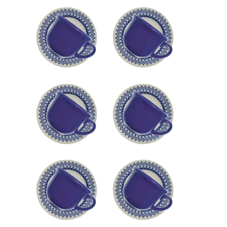 SET X 6 TAZAS DE TE 200CC CON PLATO GRECIA OXFORD