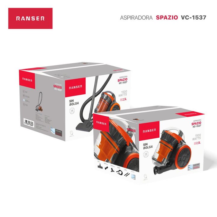 Aspiradora Ranser SPAZIO VC-1537 1500W 2,5Lts Filtro Hepa - Vista 7