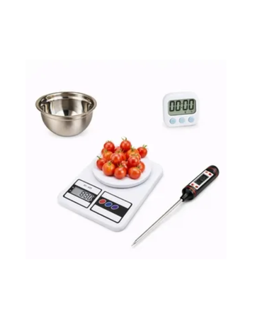 Combo cocina: timer +balanza + termómetro+ bowl