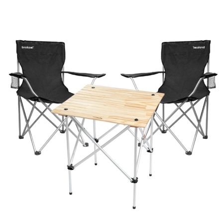 Set Camping de Mesa plegable + 2 Sillones Director Portatil