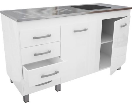 Bajo Mesada Muebles Orlandi 140Cm 611 Blanco
