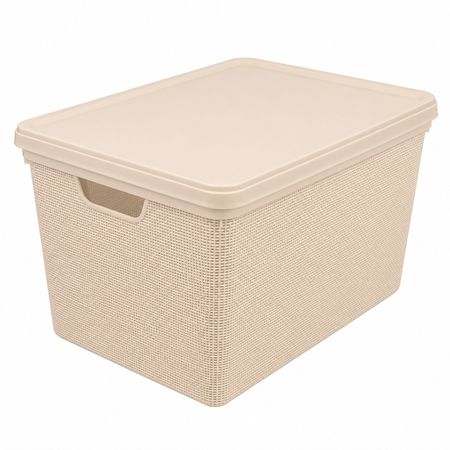 Caja Organizadora de Yute Con Tapa Color Beige de 5L  Jaguar (3315)