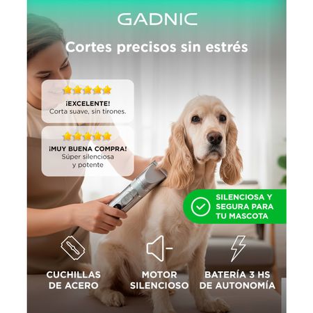 Cortadora de Pelo Gadnic Canina Para Mascotas Recargable 
