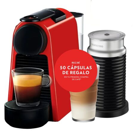 Cafetera Nespresso Essenza Mini Roja + Aeroccino A3KD30-AR-RENE2-EI