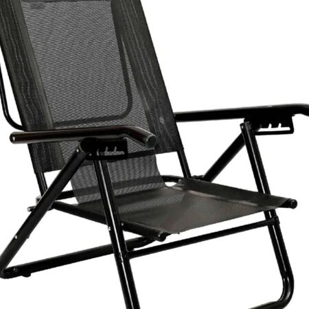 Reposera Descansar Baja de Aluminio y Coversol 5 Posiciones Negra 80052