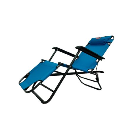 Reposera Azul Plegable C/ Apoyacabeza Foco