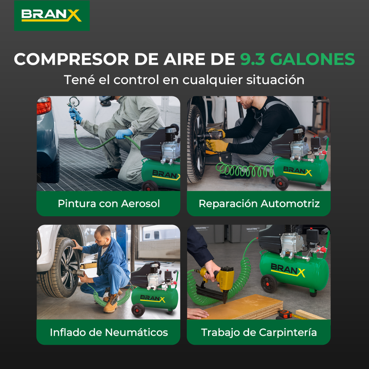 Compresor De Aire Branx Eléctrico Portátil 50lts Brxc2550 - Vista 7