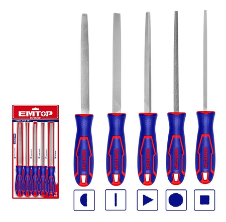Set Juego 5 Limas Para Acero Profesional 8 Pulgadas 200mm