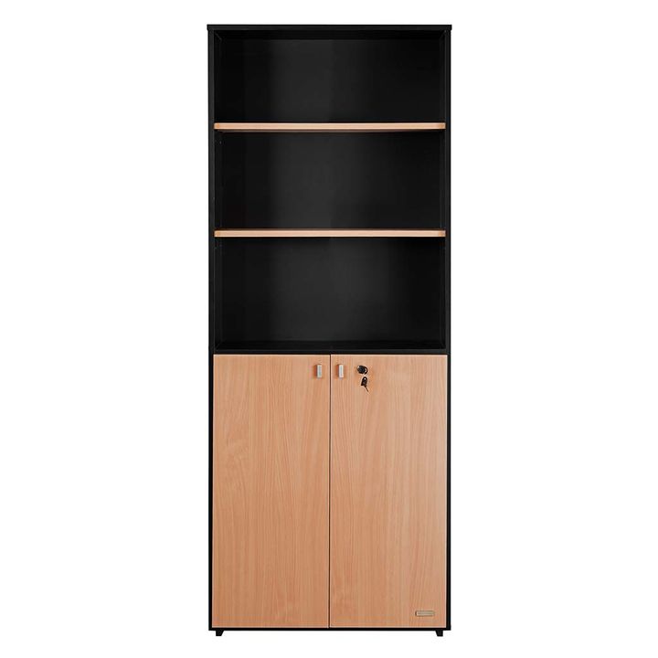 Biblioteca PLATINUM de 2 Puertas Bajas con Llave Negro Haya - Vista 2